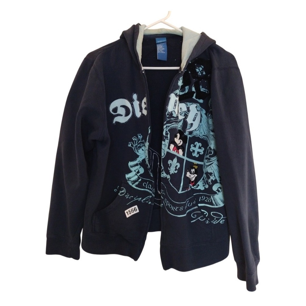 Disney Classic Sports Club 1928 Blue Hoodie Women XL Blue Graphic Sweatshirt